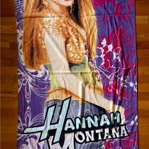 Vintage Hannah Montana Purple Disney Channel Towel